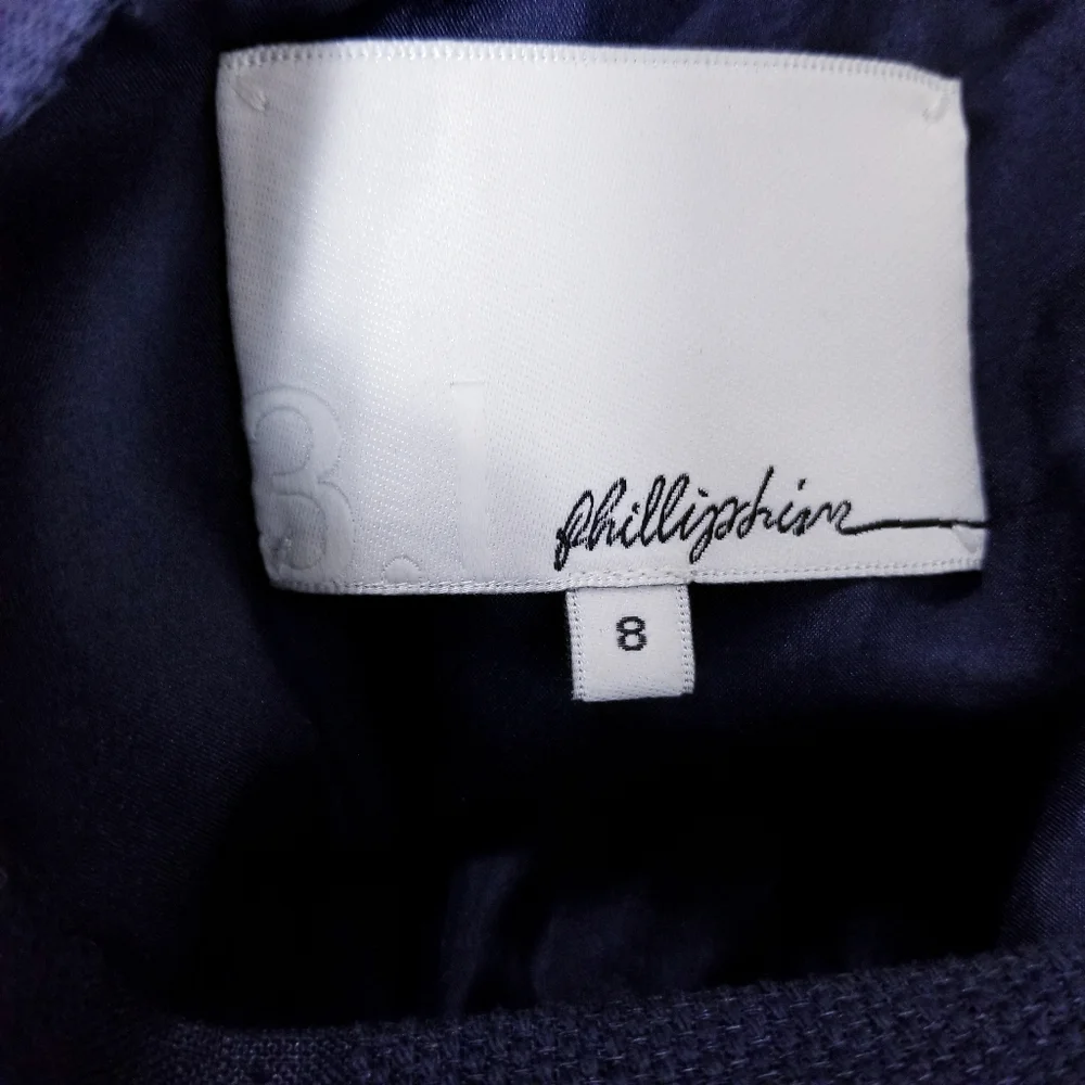 3.1 Phillip Lim Dress Womens Size 8 Blue Linen Blend Halter Neck Zip Front
